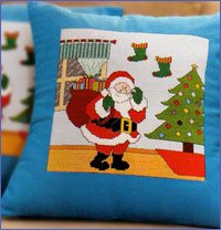 Схемы: Подушка с Дед Морозом